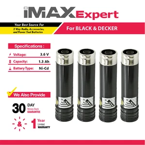 4x Batería de NiCd de 3,6 V 1,3 Ah para Black & Decker VP100, VP110, VP130, VP143 - Imagen 1 de 5