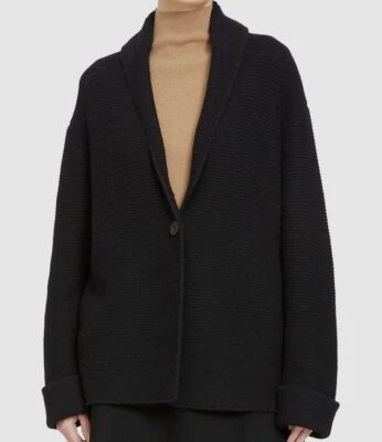 Cárdigan suéter para mujer Theory de lana y cachemir con eslabones negros talla S $595 Foto 1 de 2