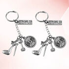 Fitness Bodybuilding Keychains - 2pcs Stainless Steel Key Rings