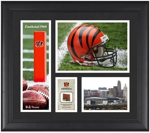 Cincinnati Bengals Logo Framed 15x17 Collage w/GU Football Cover