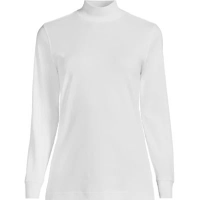 Lands End Mujer Algodón Manga Larga Simulado Cuello Alto S/T-XL/T - 15 Opciones de Color Foto 1 de 4