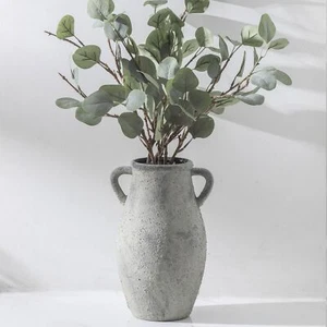 Large Ceramic Rustic Vase11.3 inch Tall Farmhouse Flower Vase with 2 Handles ... - Picture 1 of 9