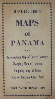 1954 JUNGLE JIM'S 4 PANAMA MAPS Street Plans Shopping Canal Zone "Hostile Kunas" - Image 1 of 4