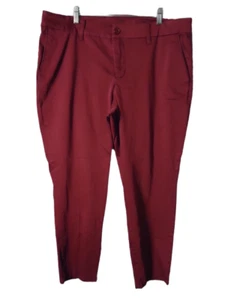 KUT From The Kloth Straight Leg Ankle Trousers Size 16W Flat Front Wine RN58539 - Picture 1 of 9