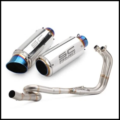 Sistema completo de tubo de escape de 310 mm para Kawasaki Ninja 400 250 Z400 2017-2022 Foto 1 de 4