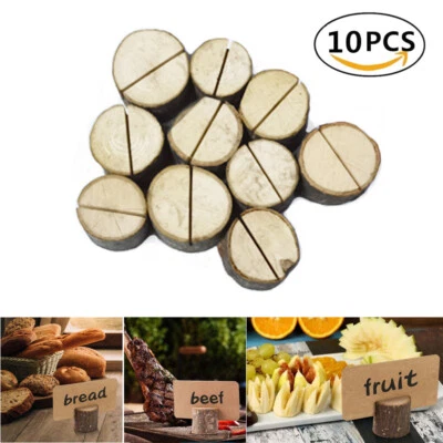 10/100x Wooden Name Place Card Holder Stand Table Photo Clip Party Wedding Decor - Image 1 of 4