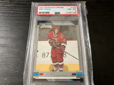 2003 Bowman Chrome Eric Staal #120 PSA 8 OFFERS WELCOME WILL COMBINE SHIP! - Image 1 of 3
