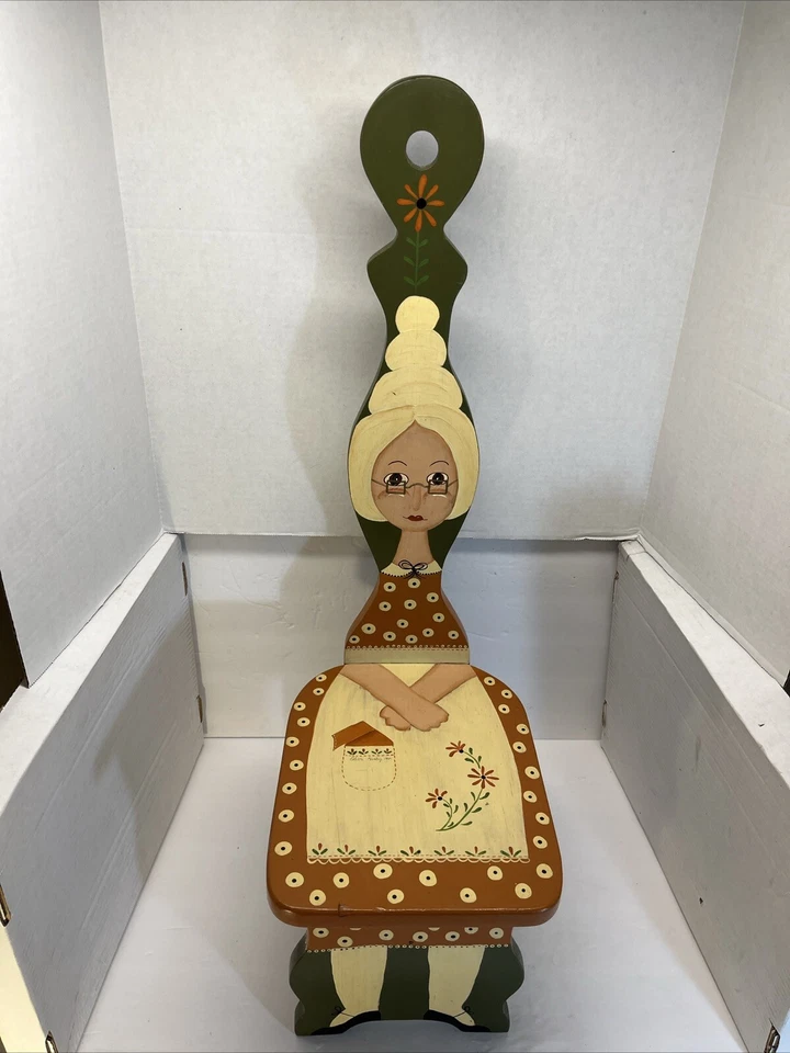 Silla de parto vintage de 3 patas de la década de 1980 taburete de ordeño pintado a mano Cottagecore Foto 1 de 4