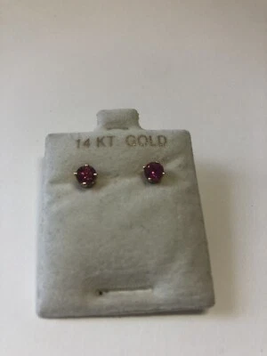 0.82ct natural Oval Tourmaline gemstone 14 K. W. Gold Bullet post earrings. - Image 1 of 4