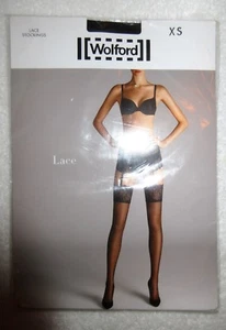 NWT Wolford Black XS Lace Stockings USA Size 4 / 6 Austria Style 9180  Orig. $85 - Picture 1 of 4