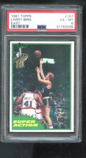 1981 Topps #101 Larry Bird PSA 6 Graded Card 1981-82 East Super Action Celtics