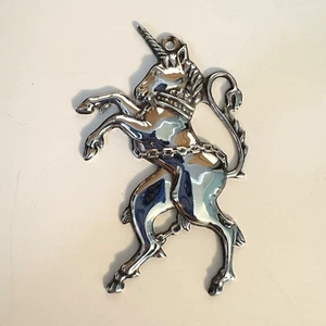  Williamsburg Kirk Stieff Silver Plate Unicorn Christmas Ornament 3.5" - Picture 1 of 6