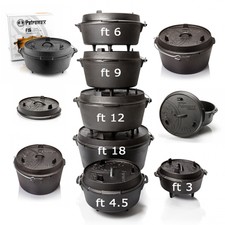 Petromax Feuertopf Dutch Oven Gusseisen Schmortopf Lagerfeuer mit Größen Auswahl