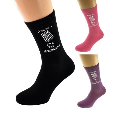 CADOGAN GIFTS Trust me I'm a Tax Accountant Design Socks Mens + Ladies Sizes X6N959