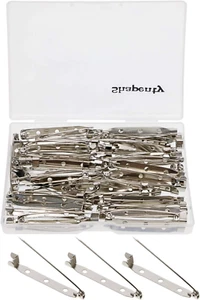 Metal 3 Holes Brooch ID Name Badge Safety Catch Locking Pin Backs Clasp DIY Craf - Picture 1 of 5
