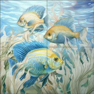 Sea Life Tile Backsplash Steve Hunziker Fish Wall Floor Glass Mural OB-SH1392 - Picture 1 of 5