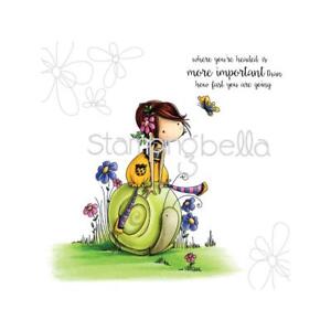 Tiny Townie Sally & Her Snail Cling Rubber Stamp STAMPING BELLA EB308