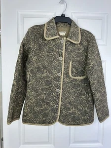 DEMOCRACY Damen hellbraune gesteppte Paisley Jacke LS T-Shirt Set Petite P L - Bild 1 von 11
