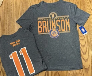NBA MENS JALEN BRUNSON #11 NEW YORK KNICKS T SHIRT SIZE LARGE  NWT GRAY - Picture 1 of 4