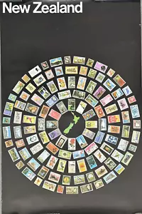 Postage Stamps of New Zealand 16x24 Vintage Travel Poster Philantely - Picture 1 of 17