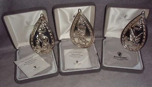 Reed Barton Waterford Sterling Joy Of Christmas Ornament Pendant Medallion Set 3 - Picture 1 of 1