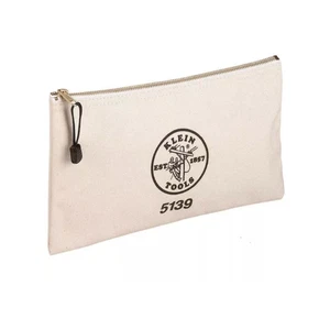 Klein Tools 5139 Bolsa con Cremallera, Bolsa de Herramientas de Lona a 12.5 x 7 x 0.7 Pulgadas - NUEVO - Imagen 1 de 3