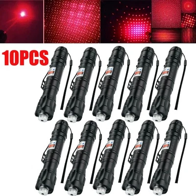 10PCS Red Laser Pointer Pen 650nm Rechargeable Lazer Beam+Batt+Charger - Image 1 of 4
