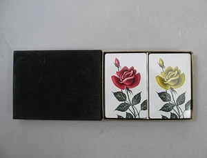Vintage Playing Cards Red Yelloe Roses Flowers 2 Decks Sealed Ungeöffnet Neu NOS - Bild 1 von 3