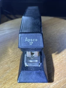 Grapadora vintage Apsco modelo 17 MCM negra resistente estándar de EE. UU. y Canadá - Imagen 1 de 6