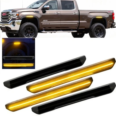 4xPara GMC Sierra 2500 3500 HD para-lama dianteiro traseiro luzes indicadoras laterais de LED 2020-2024 - Imagem 1 de 4