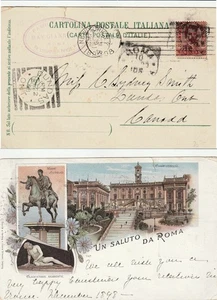 Canada DUNDAS ON and Roma Italy DUAL COUNTRY Squared Circles via NYC ppc 1898 - Picture 1 of 1