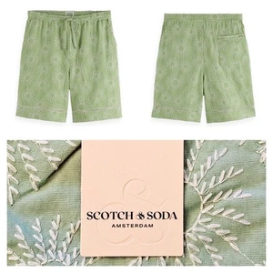 Scotch & Soda Amsterdam Men's Cotton Linen Pistachio Bermuda Short Med NWT $128 - Picture 1 of 10