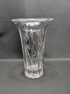 Stuart Stil Bleikristall Vase schweres Blatt Stiel Design - Bild 1 von 13