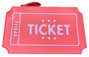 Ipsy Movie Ticket Zipper Make-up Bag Pouch Coral - Bild 1 von 2