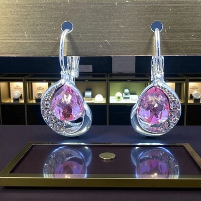 Pendientes de Cristal Swarovski Genuinos 925 Post Princesa Coqueta Brillante Glamour Foto 1 de 4