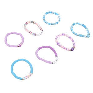 Friendship Clay Bead Bracelets Stackable Layering Beaded Preppy Bracelets F HLF - Picture 1 of 12