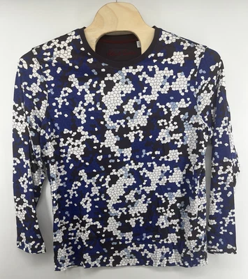 Robert Graham XL Long Sleeved T Shirt Geometric Print Black Blue White - Image 1 of 4