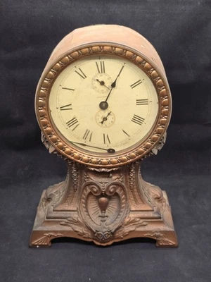 Antique Ornate Seth Thomas Noble Cast Iron & Brass Clock With Alarm Bell - Image 1 of 4
