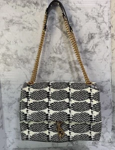 Rebecca Minkoff Edie Snake Embossed Leather Shoulder/ Crossbody Chain Strap Bag - Picture 1 of 24