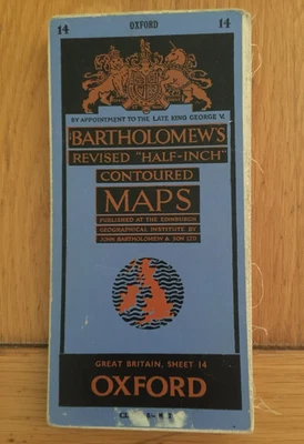 Mapa Vintage Oxford 1950 – Pano Bartolomeu Desdobrável | Série Contornada - Imagem 1 de 4