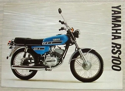 YAMAHA RS100 MOTORCYCLE Sales Specification Leaflet 1977 #LIT-3MC-0107045-77E - Image 1 of 2