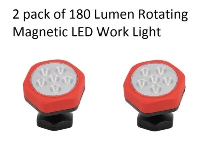 BRAND NEW LED Rotating Work Light with Strong Magnetic Base 180 Lumen (2 Pack ) - Image 1 of 3