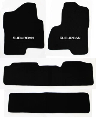 NEW! 2000 - 2020 Chevy Suburban Carpet Floor Mats Black w/ Embroidered Logo Pick - Image 1 of 4