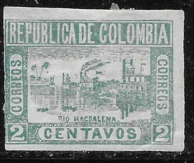 1902 COLOMBIA #194 - Baranquilla Issue  "MAGDALENA RIVER" MH POG VF Architecture - Image 1 of 2