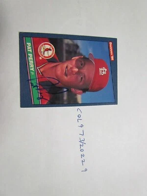 1986 Donruss Signed Pat Perry Baseball Card 6 - Image 1 of 3