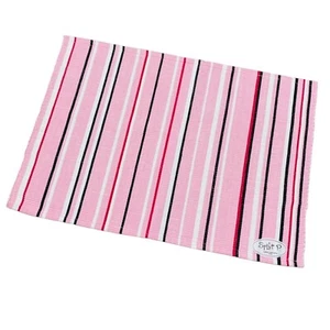 Split P Pink Cafe Stripe Ribbed Cotton Single Placemat - Picture 1 of 2