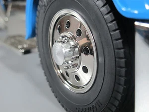 Pair Aluminum Front Hubs Cover Wheel Nut Tamiya Semi 1/14 RC Grand Knight Hauler - Picture 1 of 6