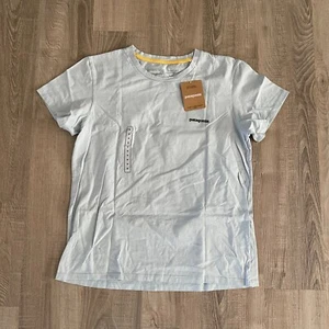 Patagonia Women's P-6 Mission Organic Cotton T-Shirt Steam Blue, New With Tags - Picture 1 of 5