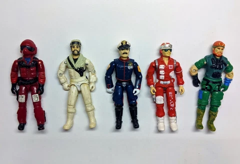 Vintage GI Joe Figures 80's & 90's - Rattler Pilot, Lifeline, Frostbite, Gung ho Cover
