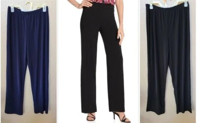 NY Collection Women's Wide Leg Pull On Pants, Office Palazzo Pants Petites - Image 1 of 4